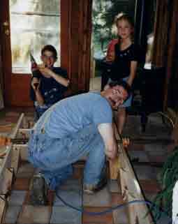 Bob and the kids working